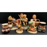 A Hummel Goebel pottery figure Volunteers; others Apple Tree Girl; Meditation etc; similar jugs (7)