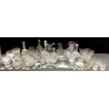 Cut and pressed glass including Villeroy and Boch ice bucket, decanters, lemonade jugs, brandy