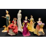 A Royal Doulton figure Jessica Hn 4049; others Lesley, Loretta, Victoria etc, all seconds (6)