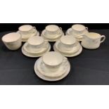 A Minton Cliveden pattern six setting tea set, seconds qty