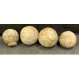 Four stone ball gate finials