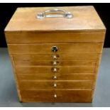 A 20th century mahogany six drawer dentist?s field chest, bears plaque stamped D.J.I.Jones.