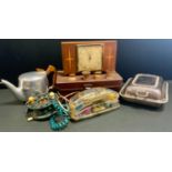 A retro Mybelle spot light telephone; a Picquet ware teapot; an EPNS rectangular entrée dish and
