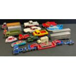 Diecast vehicles including Corgi toys; Dinky and Lesney, including pickup trucks, transporter,
