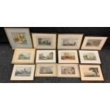 Pictures & Prints - Engravings inc Grand Stand Doncaster; Hampton Court Palace, Hyde Park Corner,