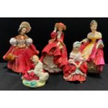 A Royal Doulton Figure The Skater, Hn 2117; others Top o the Hill, Southern Belle, Home Again etc,