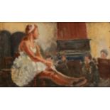 Mary Dickson F.R.S.A. Study of a Ballet Girl label to verso, watercolour, 26cm x 44cm
