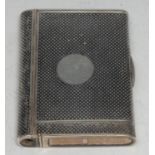 A Continental silver and niello rounded rectangular combination cigarette and vesta case, hinged