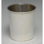 A French silver cylindrical beaker, 8.5cm high, 19th century, 2.75oz