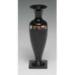 A 19th century Derbyshire Ashford marble cabinet urn, in the Grecian Revival taste, inlaid with a