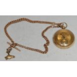 An 18ct gold open face pocket watch, Roman numerals, subsidiary seconds dial, Chester 1860, an