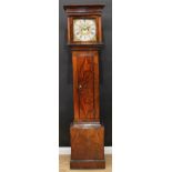 A George II walnut longcase clock, 30cm square brass dial inscribed John Richars (sic), Wisbech,