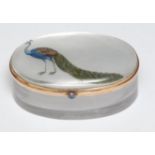 A 19th century 18ct gold mounted rock crystal oval snuff box, hinged cover intaglio reverse carved