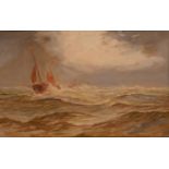 William Henry Pearson (1849-1923) Off the Coast, with sailing boats in choppy seas signed, titled,