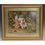 An English Porcelain plaque, signed G**R**Smith, signed, dated 1880, titled, Autumn, 24cm x 30cm,