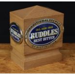 Advertising, Breweriana - a Ruddles Brewery (G.Ruddle & Co) bar top counter font light, faux