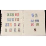 Stamps - Bechuanaland collection on leaves, QV - QEII pre decimal, Cape of Good Hope overprints,