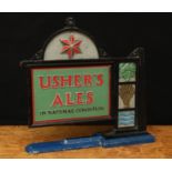 Advertising, Breweriana - a 1930's Usher's Ales (Trowbridge) painted cast alloy advertising sign,