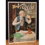 Advertising, Vi-Cocoa - an early 20th century rectangular pictorial showcard, depicting an elderly