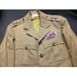 WW2 British Indian Army service dress tunic named to Brigadier FVR Woodhouse. Has Indian tailors