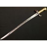 French 1842 Pattern Bayonet with single edged fullered blade 570mm in length, maker marked and dated