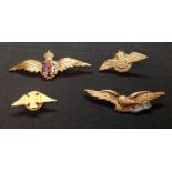 WW2 British RAF Sweetheart collection comprising of four badges: Canadian made badge by "Wellings