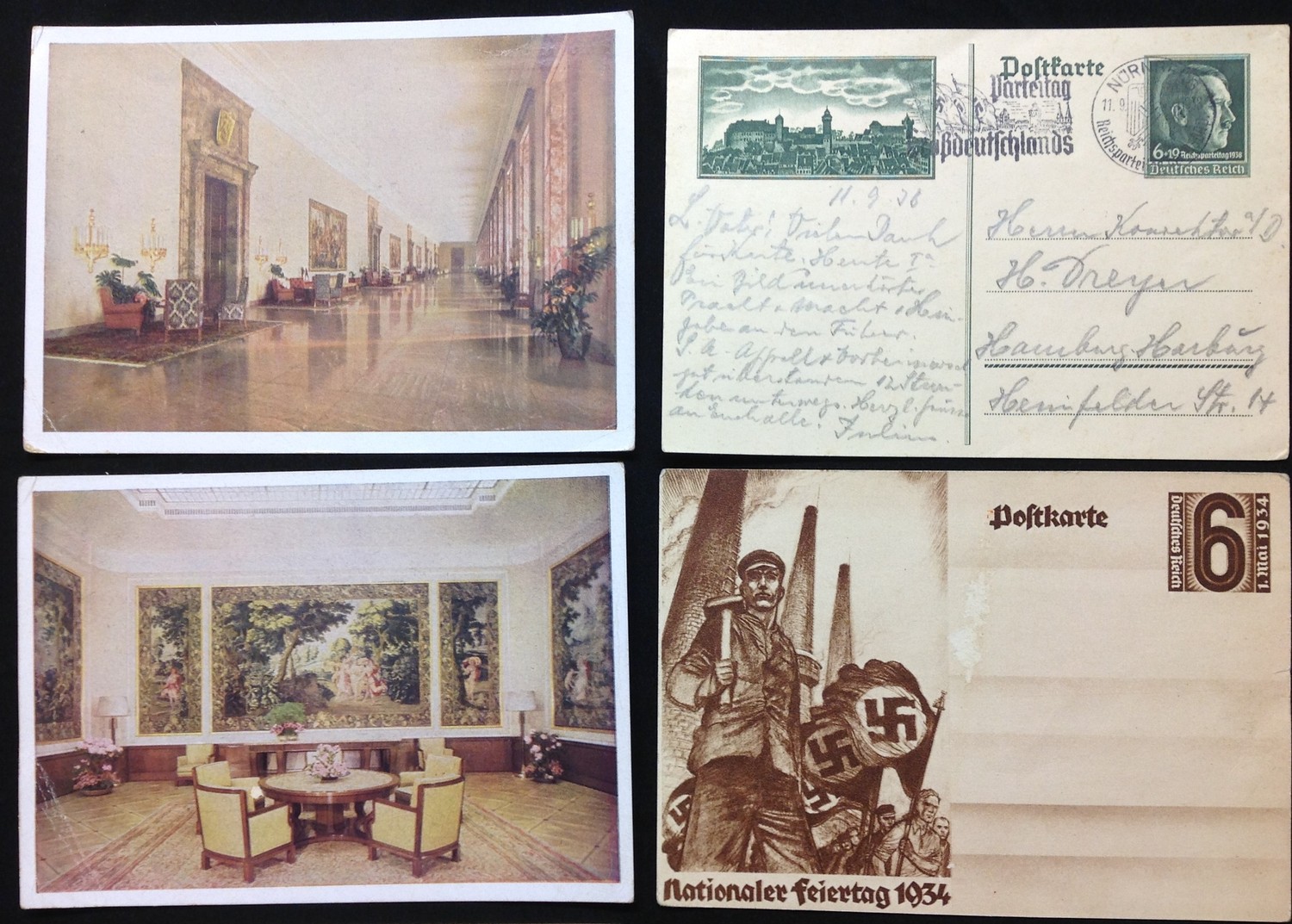 WW2 Third Reich Postcards, 17 in total, eleven of which have been filled in and posted. Political - Image 2 of 6