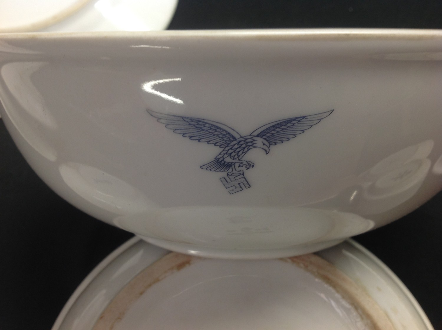 WW2 Third Reich Luftwaffe, Kreigsmarine and DAF dinnerware, eight items, plus two items of - Image 4 of 10