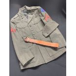 WW2 USMC Service Dress tunic, Cpl 1st Marine Division, tunic named in armpit to "Concannon, TL",