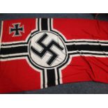 WW2 Third Reich Kreigsmarine Reichkreigsflagge size 200cm x 335cm. This size would have been for a