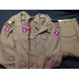 British 1949 Pattern Battledress Blouses both with original insignia: The first to a Lt of the