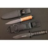 Two survival knives: Smith & Wesson "Search & Rescue CKSUR1" with black non reflective blade with