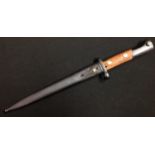 Yugoslav Mauser M48 Bayonet with matching serial numbers. Single edged fullered blade 247mm in