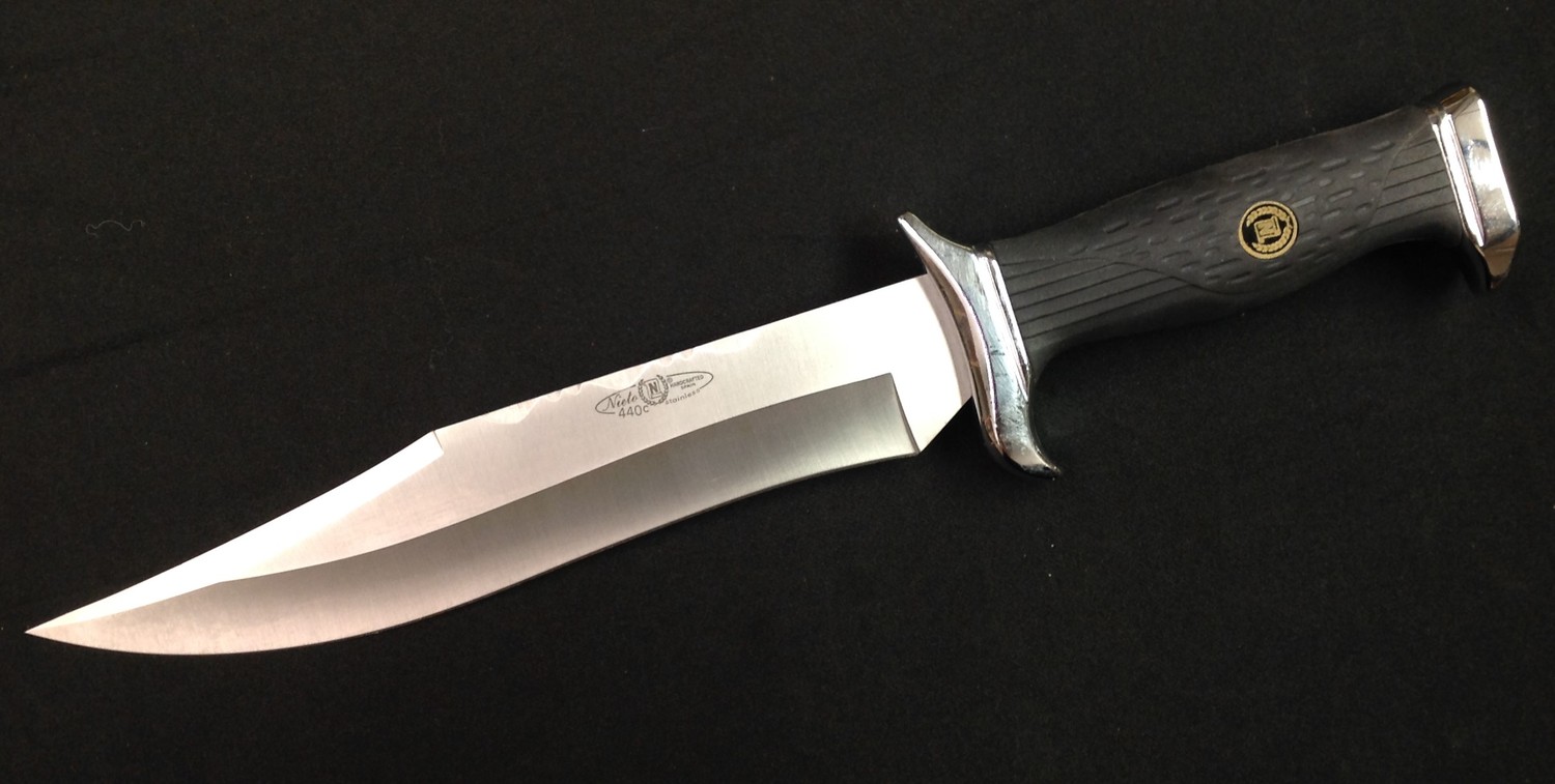 Bowie Knife with 225mm long blade maker marked "Nieto 440c Stainless Handcrafted, Spain". Width of - Image 4 of 11