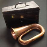 Victorian British Army Bugle. No makers marks or mouthpeice. Approx 25cm in length. Horn 10cm in