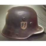 WW1 Imperial German Army M1916 Stahlhelm Steel Helmet. This helmet has been repainted black and