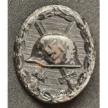 WW2 Third Reich Verwundetenabzeichen im Schwarz 1939 Wound Badge in Black 1939. This example in