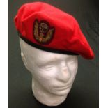 Vietnam War ARVN Paratroopers beret and cap badge. Badge is hand embroidered in bullion thread. No