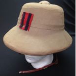 WW2 British Royal Engineers Solar Topee Pith Helmet. Size 7. Complete with original badge to