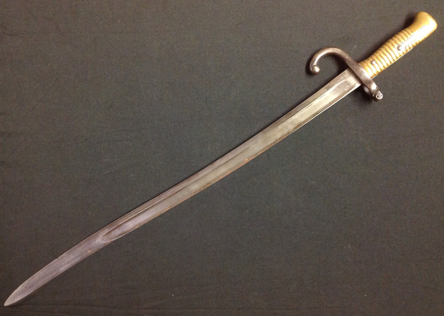 French 1866 pattern Chassepot bayonet with fullered single edged blade 571mm in length. No - Image 2 of 9