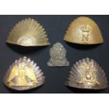 French Helmet plates. A collection of five different plates.