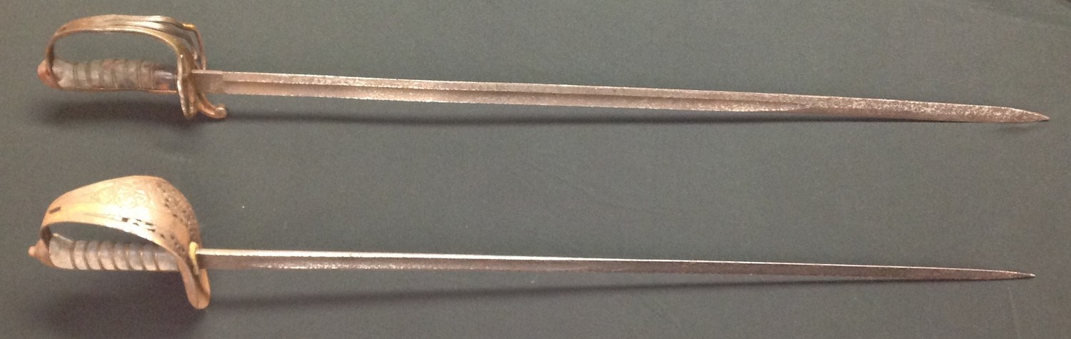 WW2 British Army Officers 1897 pattern sword with single edged fullered blade with Proof mark and - Image 3 of 18