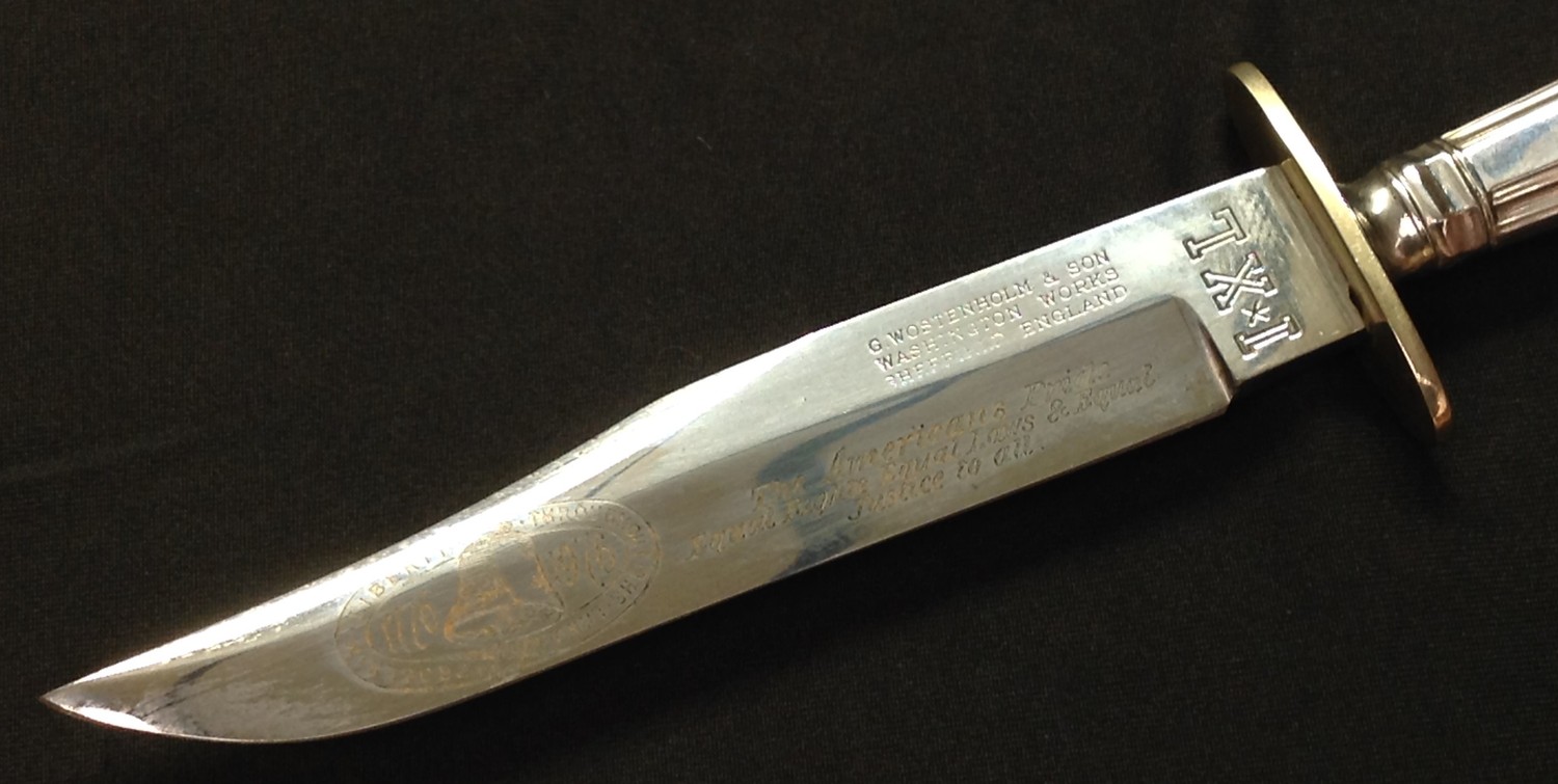 Pair of Bowie knives: 155mm long blade maker marked to ricasso "Johnson Western Works, Sheffield". - Image 7 of 9