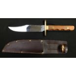 Hunting Knife with Bowie style blade 151mm in length, etched maker mark "I * XL George Wostenholm