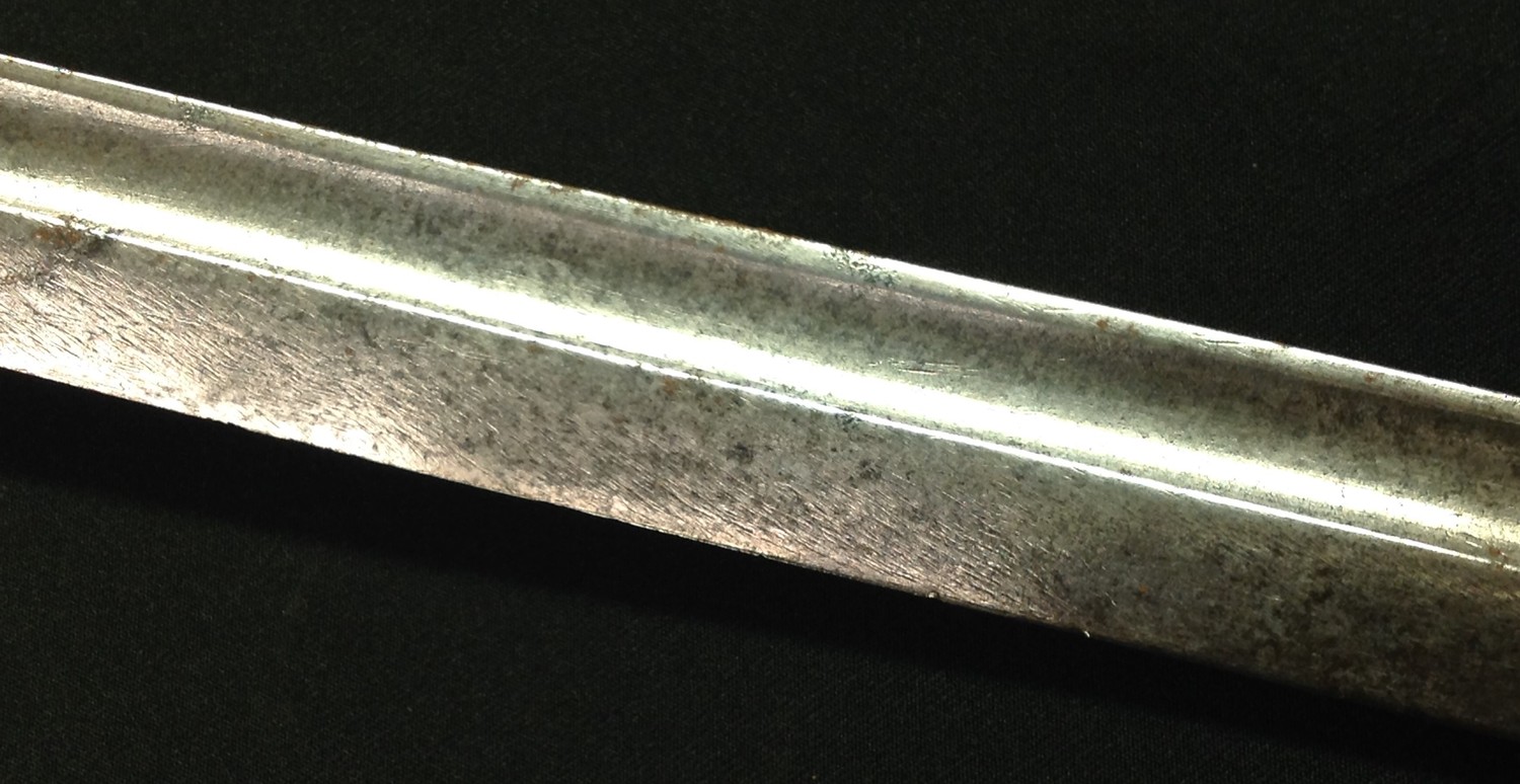 WW1 Imperial German Ersatz all steel Bayonet with single edged fullered blade 310mm in length. - Image 6 of 11