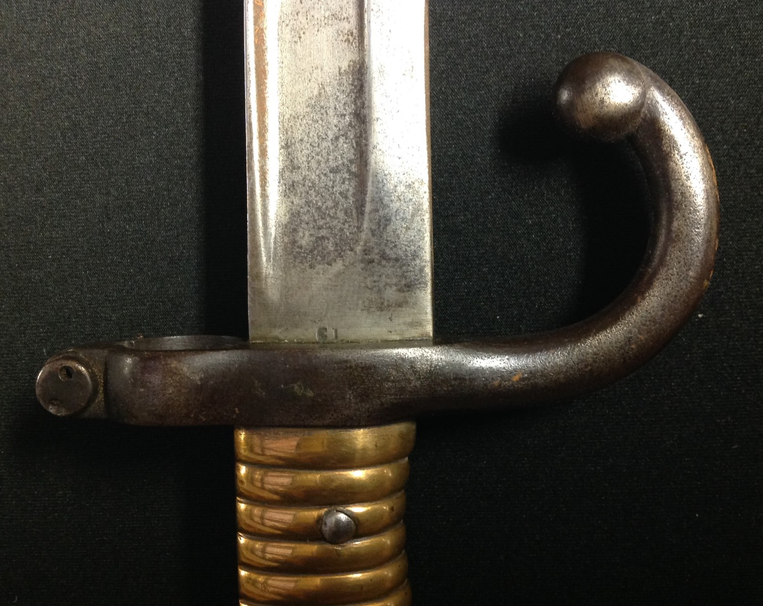 French 1866 pattern Chassepot bayonet with fullered single edged blade 571mm in length. No - Image 8 of 9