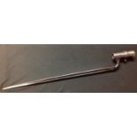 Socket bayonet for use with the Pattern 1853 Enfield Rifle-Musket. Triangular blade 430mm in length,