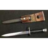 Swiss Model 1957 Bayonet with double edged blade 237mm in length, serial number W126770. Maker is