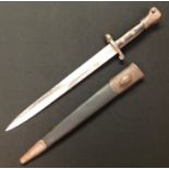 Boer War Lee-Metford bayonet with double edged blade 30cm in length, well marked with makers name "