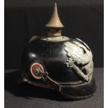 WW1 Imperial German Army Pickelhaube Helmet M1915. Complete with chinstrap fittings, but leather